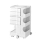 Vernon Storage Trolley Cart Bedside Table 5 Tier with 4 Drawers - White