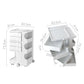 Vernon Storage Trolley Cart Bedside Table 5 Tier with 4 Drawers - White