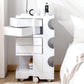 Vernon Storage Trolley Cart Bedside Table 5 Tier with 4 Drawers - White