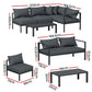 Atlas 4-Seater Aluminium Patio Furniture Setting 4-Piece Outdoor Sofa Set - Charcoal