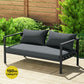 Atlas 4-Seater Aluminium Patio Furniture Setting 4-Piece Outdoor Sofa Set - Charcoal