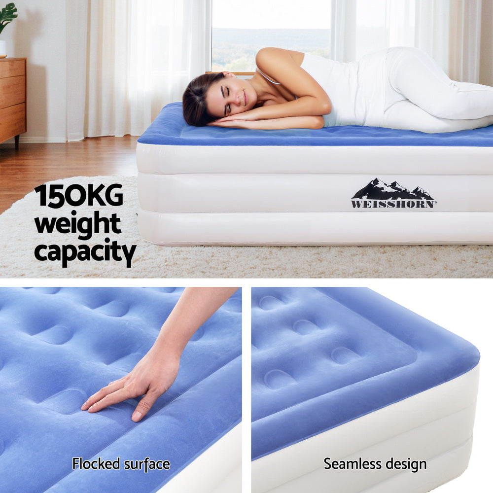 Factory Buys 46cm Air Mattress Inflatable Bed Cube Airbed - Single