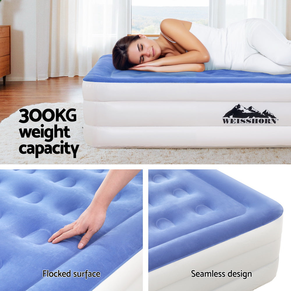 Factory Buys 46cm Air Mattress Inflatable Bed Air Bed Cube - Queen