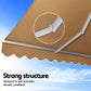 Retractable Folding Arm Awning Manual Sunshade 2.5Mx2M - Beige