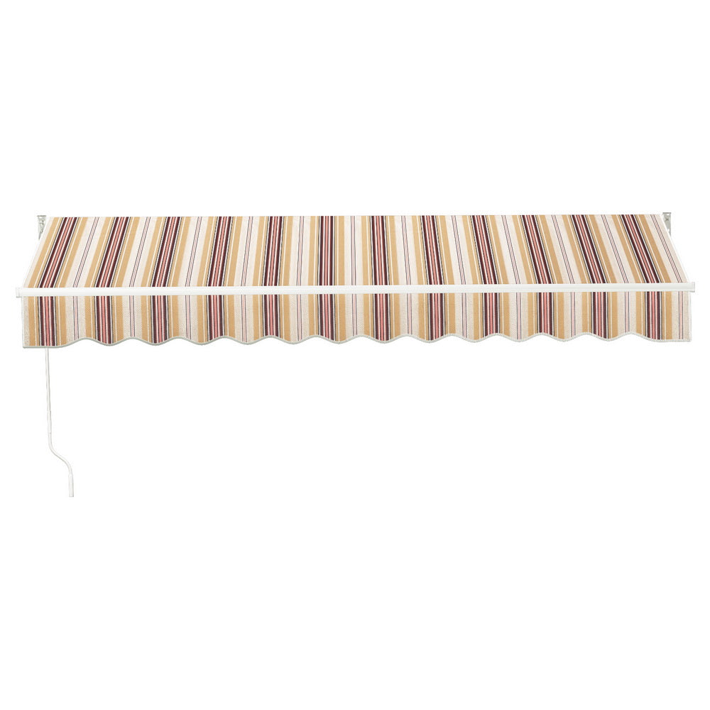 Retractable Folding Arm Awning Manual Sunshade 3Mx2.5M - Brown