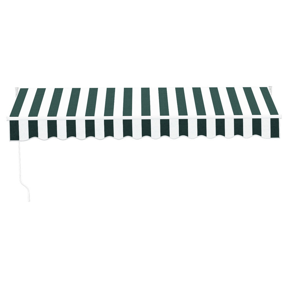 Retractable Folding Arm Awning Manual Sunshade 3Mx2.5M - Green