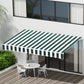 Retractable Folding Arm Awning Manual Sunshade 3Mx2.5M - Green