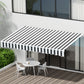 Retractable Folding Arm Awning Manual Sunshade 3Mx2.5M - Grey & White