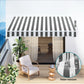 Retractable Folding Arm Awning Manual Sunshade 3Mx2.5M - Grey & White