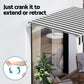 Retractable Folding Arm Awning Manual Sunshade 4Mx3M - Grey & White