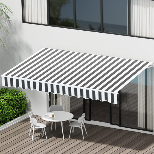 Retractable Folding Arm Awning Motorised Sunshade 3Mx2.5M - Grey