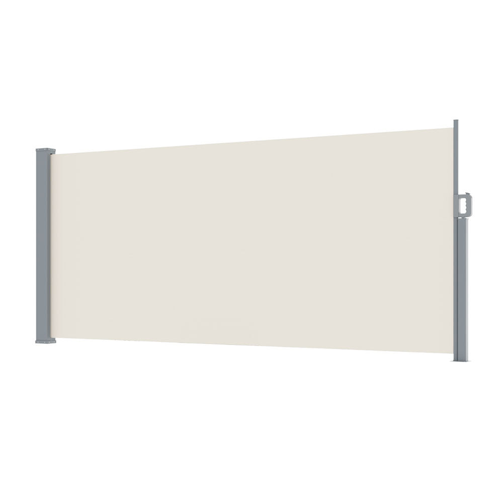 Side Awning Sun Shade Outdoor Blinds Retractable Screen 1.4x3m - Cream