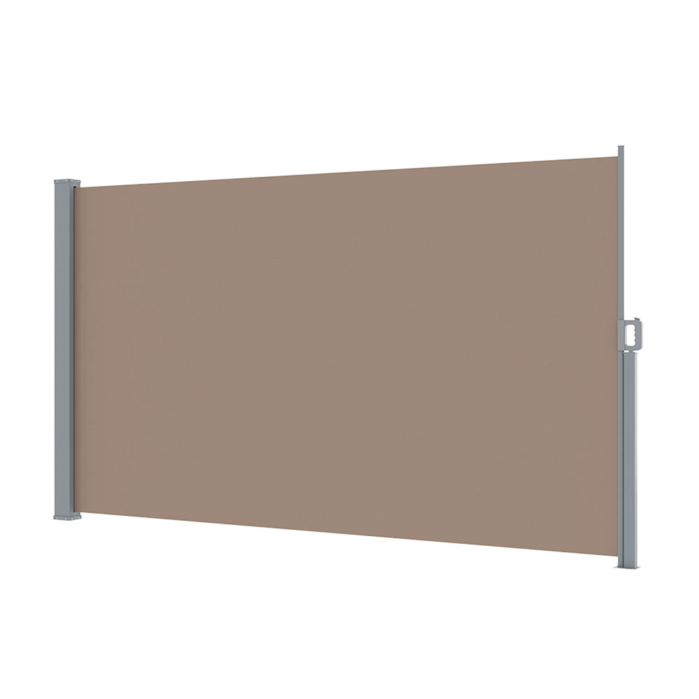 Side Awning Sun Shade Outdoor Blinds Retractable Screen 1.8x3m - Brown