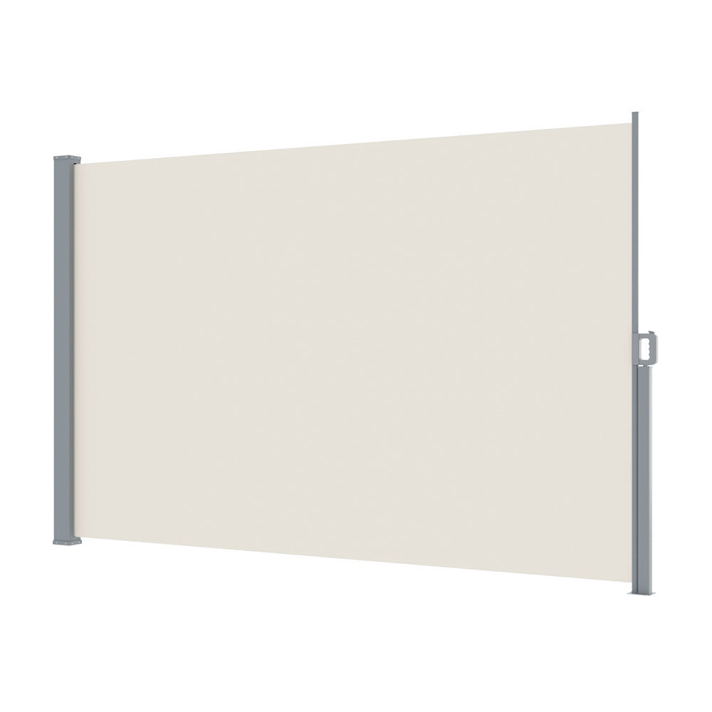 Side Awning Sun Shade Outdoor Blinds Retractable Screen 2x3m - Cream