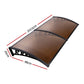 Window Awning Door Canopy 1m x 2m Hollow Sheet Plastic Frame - Brown