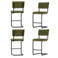 Set of 4 Nairobi Bar Stools Velvet Chairs - Green