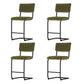 Set of 4 Nairobi Bar Stools Velvet Chairs - Green