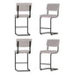 Set of 4 Nairobi Bar Stools Velvet Chairs - Grey