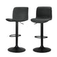 Set of 2 Karachi Bar Stools Kitchen Swivel Gas Lift Chairs - Black