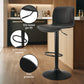 Set of 2 Karachi Bar Stools Kitchen Swivel Gas Lift Chairs - Black