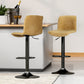 Set of 2 Karachi Bar Stools Kitchen Swivel Gas Lift Chairs - Brown