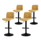 Set of 4 Karachi Bar Stools Kitchen Swivel Gas Lift Chairs - Brown