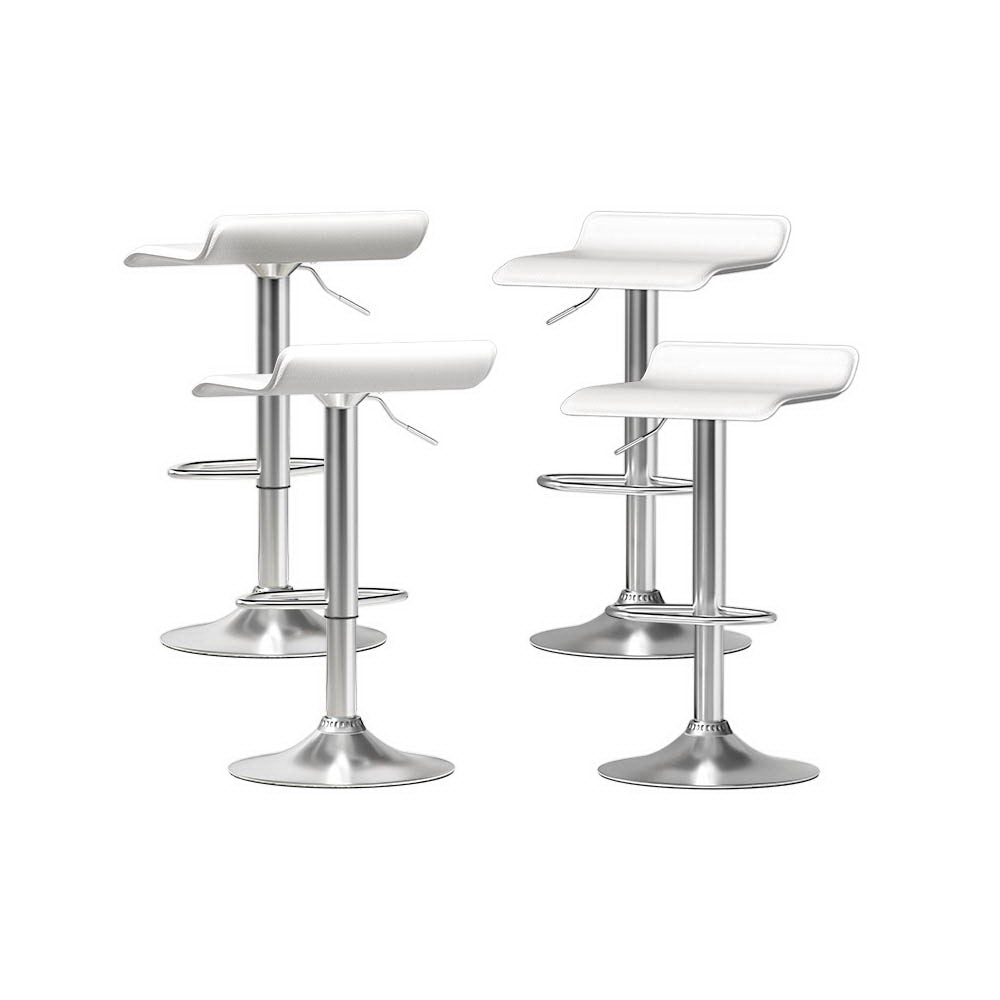 Set of 4 Nicosia Bar Stools Faux Leather Chair - White