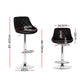 Set of 2 Corfu Bar Stools PU Leather Diamond Style - Black