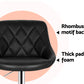 Set of 2 Corfu Bar Stools PU Leather Diamond Style - Black