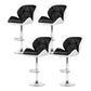 Set of 4 Exeter Bar Stools Gas Lift Padded Leather - Black & White