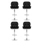 Set of 4 Exeter Bar Stools Gas Lift Padded Leather - Black & White