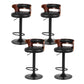 Set of 4 Caen Bar Stools Gas Lift Faux Leather - Brown and Black