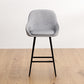 Set of 2 Lima Bar Stools Upholstered Stool Counter Seat - Grey