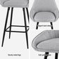 Set of 2 Lima Bar Stools Upholstered Stool Counter Seat - Grey