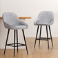 Set of 2 Lima Bar Stools Upholstered Stool Counter Seat - Grey