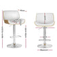 Set of 2 Preston Bar Stools Adjustable Leather Chairs - White