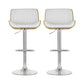 Set of 2 Preston Bar Stools Adjustable Leather Chairs - White