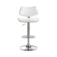 Moscow Bar Stools Kitchen Dining Chairs Gas Lift Stool Wooden Leather - White