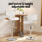 Moscow Bar Stools Kitchen Dining Chairs Gas Lift Stool Wooden Leather - White