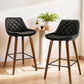 Set of 4 Aveiro Bar Stools PU Seat - Black