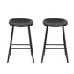 Set of 2 Caracas Bar Stools Kitchen Dining Chairs Counter Stool PU Leather Metal - Black