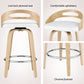 Set of 2 Athens Bar Stools Swivel Dining Chairs Low Back Counter Seat PU Cushion - White