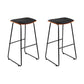 Set of 2 Tiel Backless PU Leather Bar Stools - Black & Wood