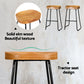 Set of 2 Reggio 65cm Elm Wood Backless Bar Stools - Black & Natural