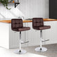 Set of 2 Chania Gas Lift Bar Stools PU LeatherChocolate - Chocolate Brown