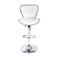 Set of 2 Liosia PU Leather Patterned Bar Stools - White & Chrome