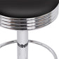 Set of 2 Kozani Backless PU Leather Bar Stools - Black & Chrome