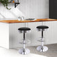 Set of 2 Kozani Backless PU Leather Bar Stools - Black & Chrome