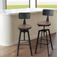 Set of 4 Perugia Bar Stools Kitchen Dining Chairs Adjustable Wood Stool with Backrest - Black