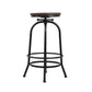 Set of 2 Lamia Bar Stool Industrial Round Seat Wood Metal - Black & Brown